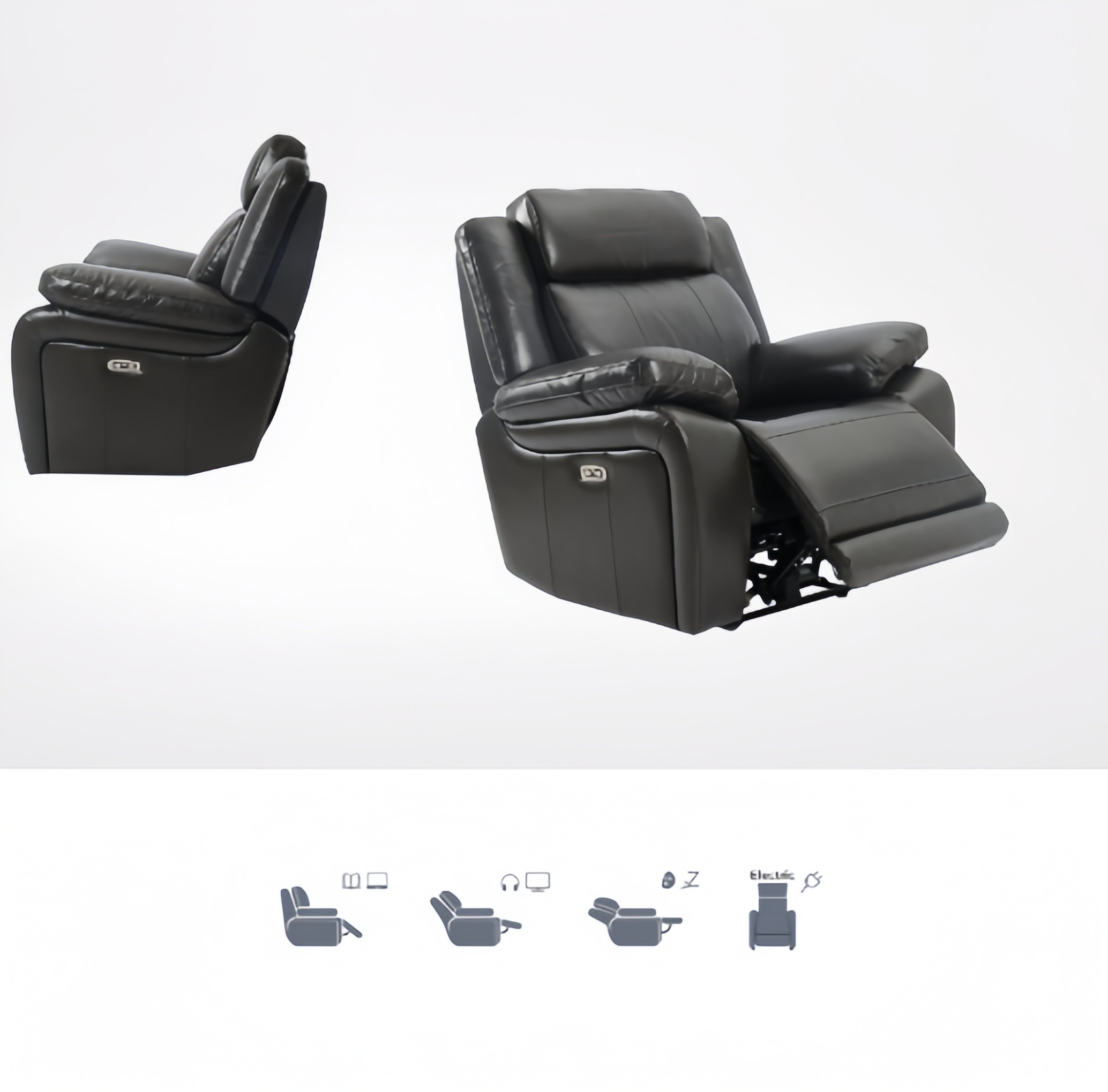Single Seater American Style Sofas Reclinable Reclyner Electric Massage Leather Sofa