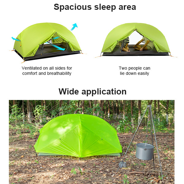 2 Man Backpacking Camping Tent Lightweight Waterproof Nylon Tent Bivy Sack