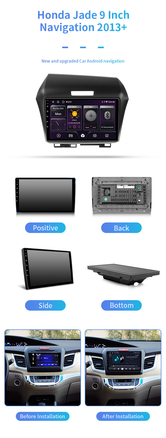 For Honda Jade 2013+ Android 12.0 For Car Computers Bluetooth Car Navigation