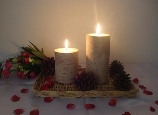 3X4"3X6" inch 100% natural bark decor candle with growth ring