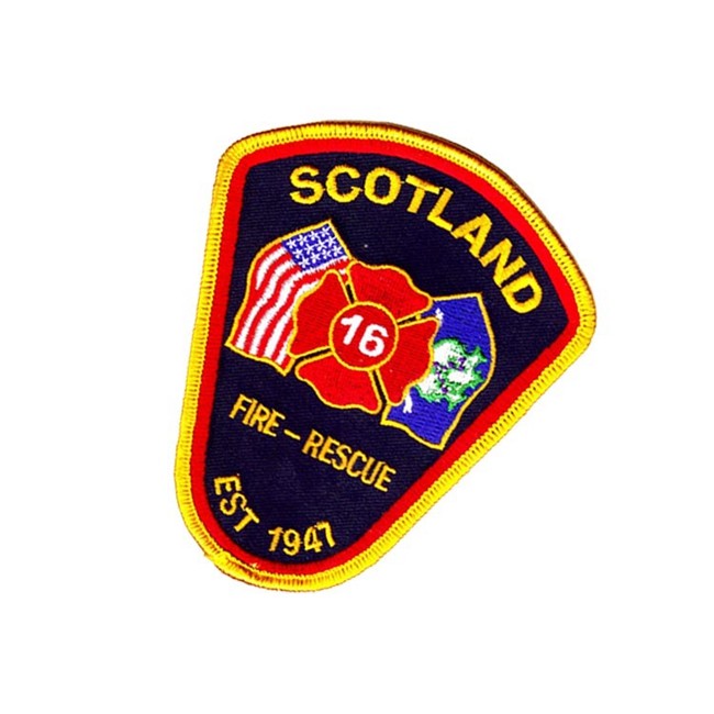 ODM 3D Twill Custom Fire Dept Patches 9 Colors Scotland Patch