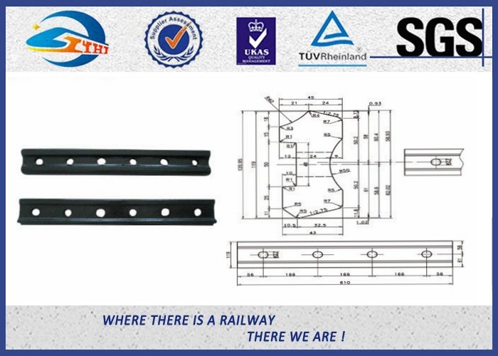 ASTM Steel Railway Fish Plate With Square Head Bolts And Nuts