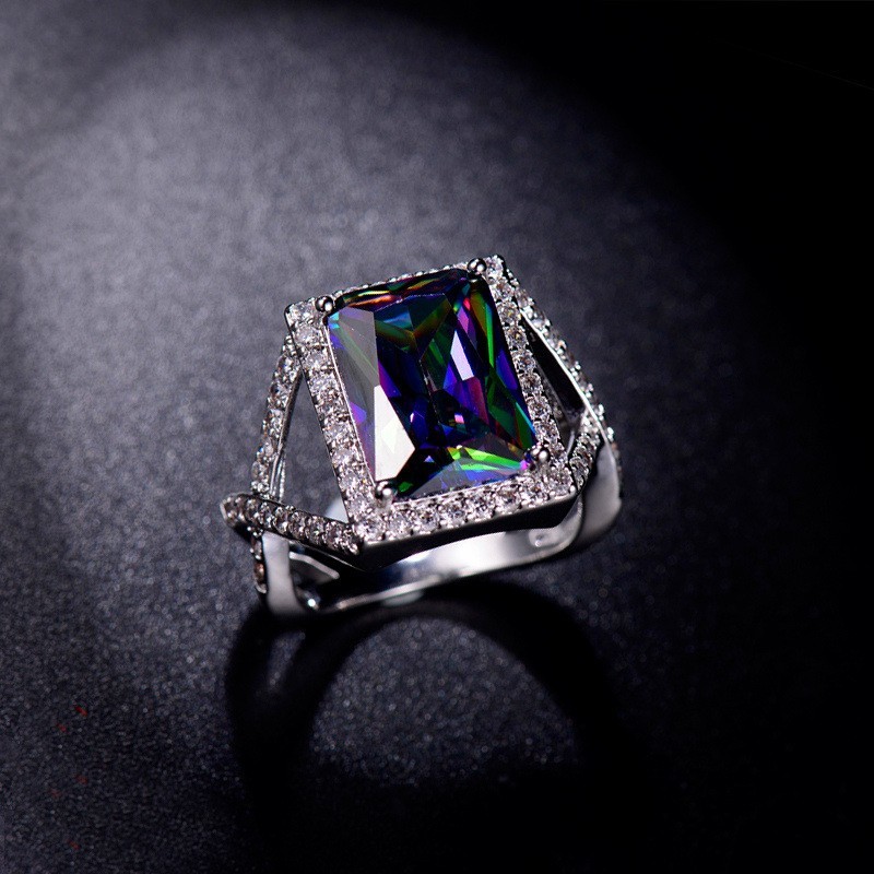 Handmade Eternity Crystal Ring AAA Cz Zircon Ring Engagement Wedding Band Rings for Women Finger Party Jewelry