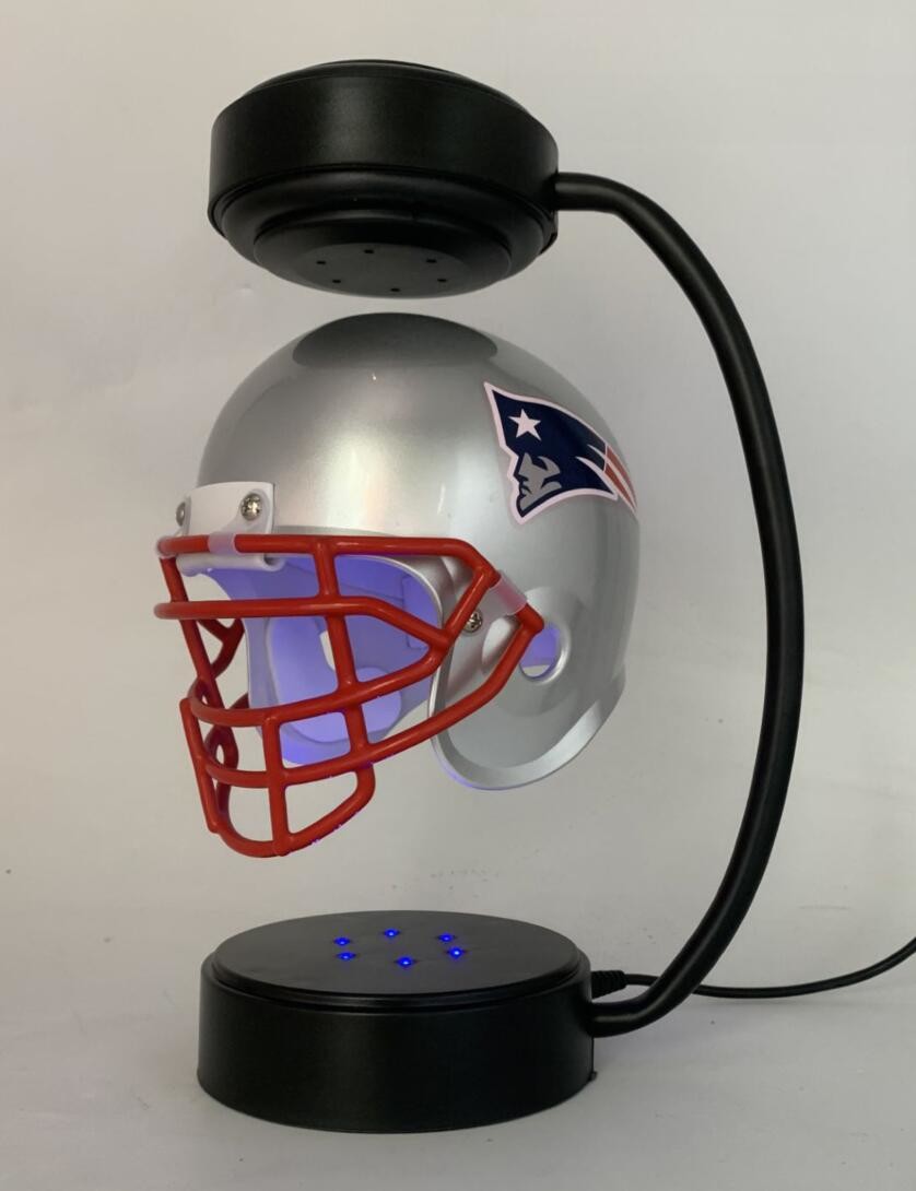 factory wholesale magnetic levitation floating hover helmet display racks with led light