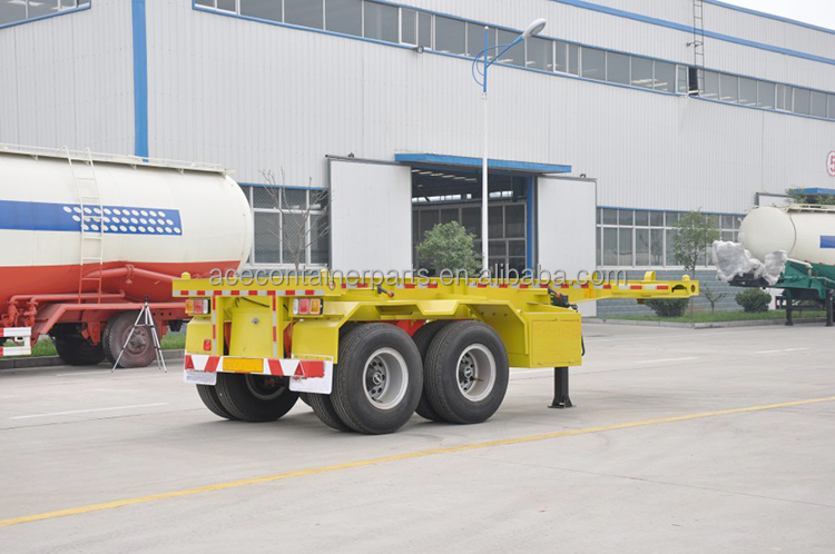 Customized Container Chassis 2 Axle Skeleton Semi Trailer for 20ft Shipping Container Transportation