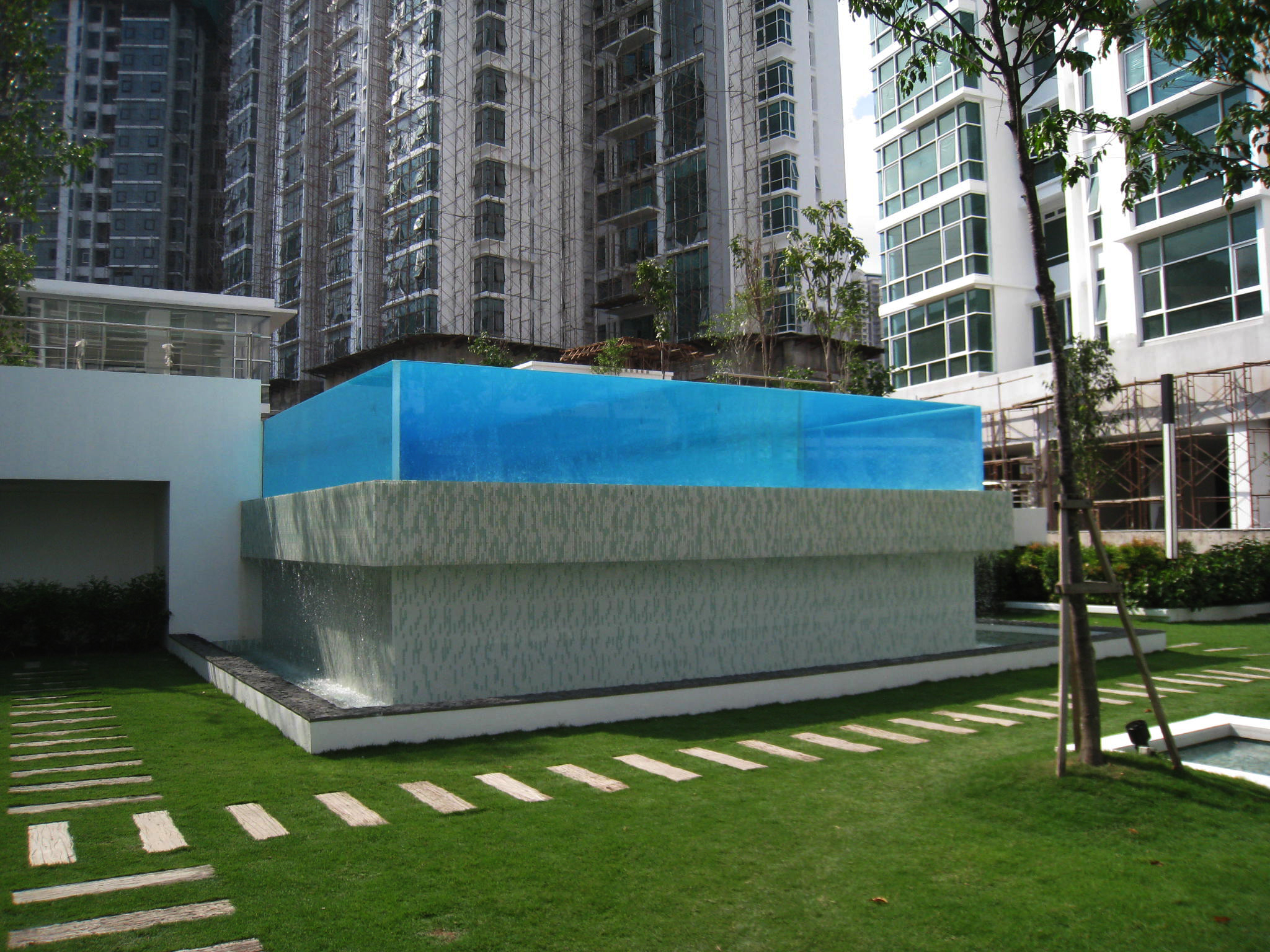 Customized Size Clear Acrylic Panels For Pool Fence AUPOOL Polycarbonate Pool Cover