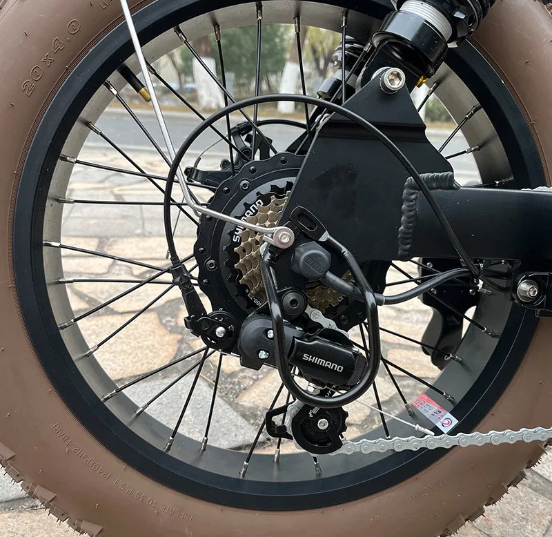 Rear Hub Motor 48V Electric Fat Tire Bike 20x4 Full Suspension Ebike For Adults