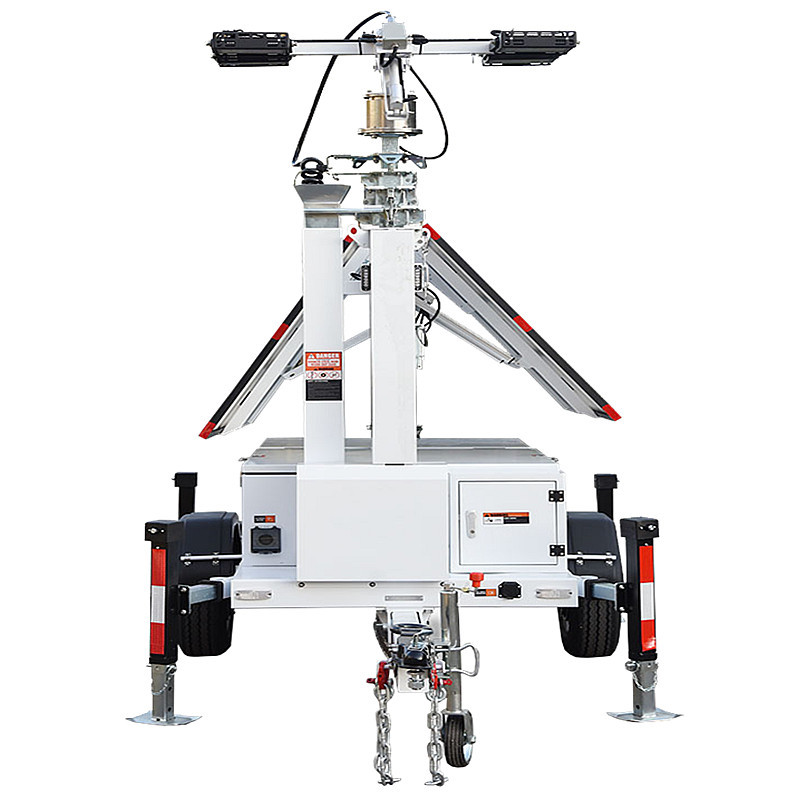 Solar Powered Lighting Towers 5.3 Days Running Time Hydraulic Light Tower Portable Light Tower Rental