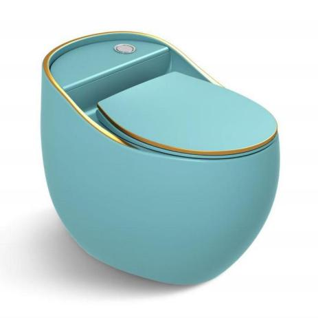Upgrade Your Bathroom with Elegance One Piece Dual-Flush Gold Ceramic WC Toilet Bowl
