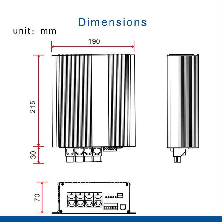 DC24V to 24V Dual input DC solar In-vehicle battery charger controller LCD display BT function