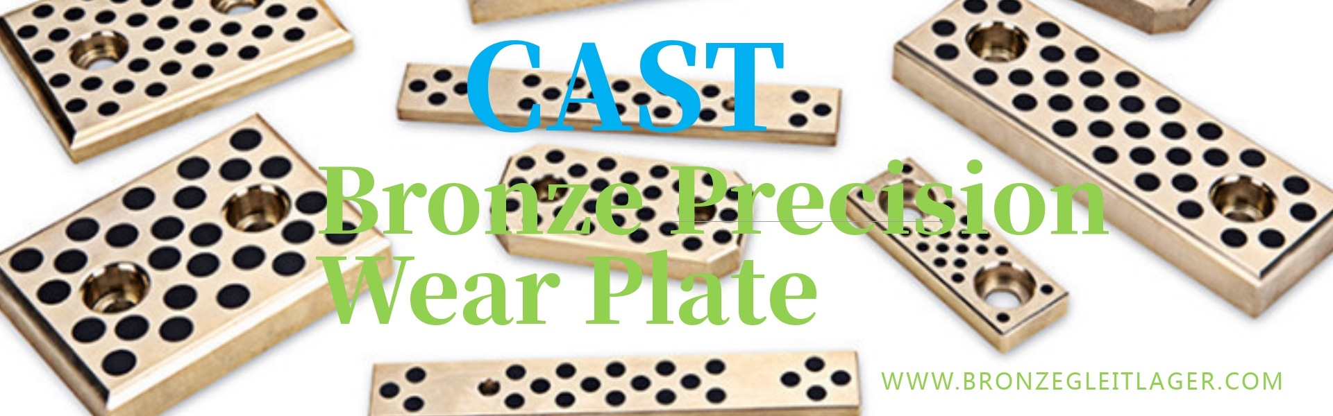 Self lubricating bronze graphite plugged slide wear plate
