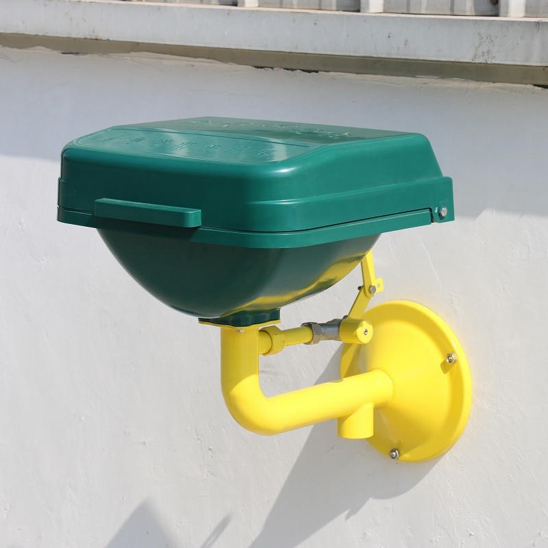 Round bracket Anti-corrosion Wall-mounted ABS-cover ABS basin eye washer ,eyewash station Auto open and close