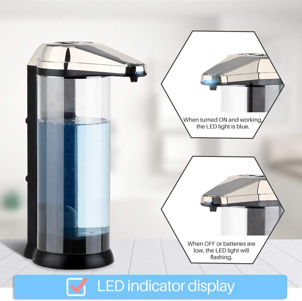 500ML Brushed Nickel Touchless Soap Dispenser