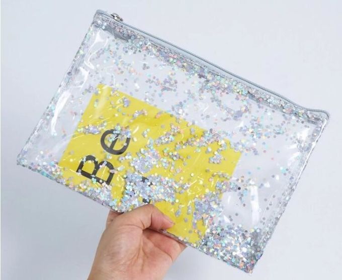 Window Makeup Cosmetic Bag Aluminum Foil Zip Lock EVA PVC Travel Accessorie