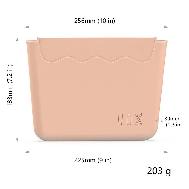 Ladies Beauty Silicone Makeup Bag Waterproof Reusable With Zip