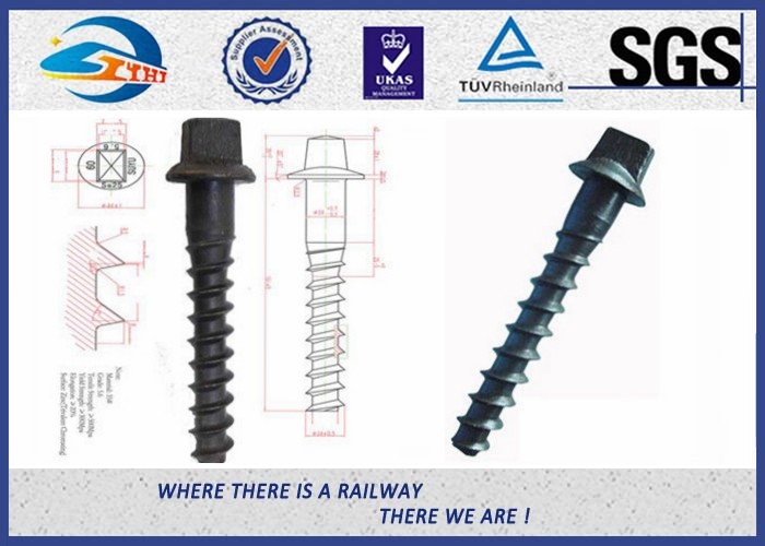 Customized Standard 35# Double-Head Railway Sleeper Screws Rail Fasteners