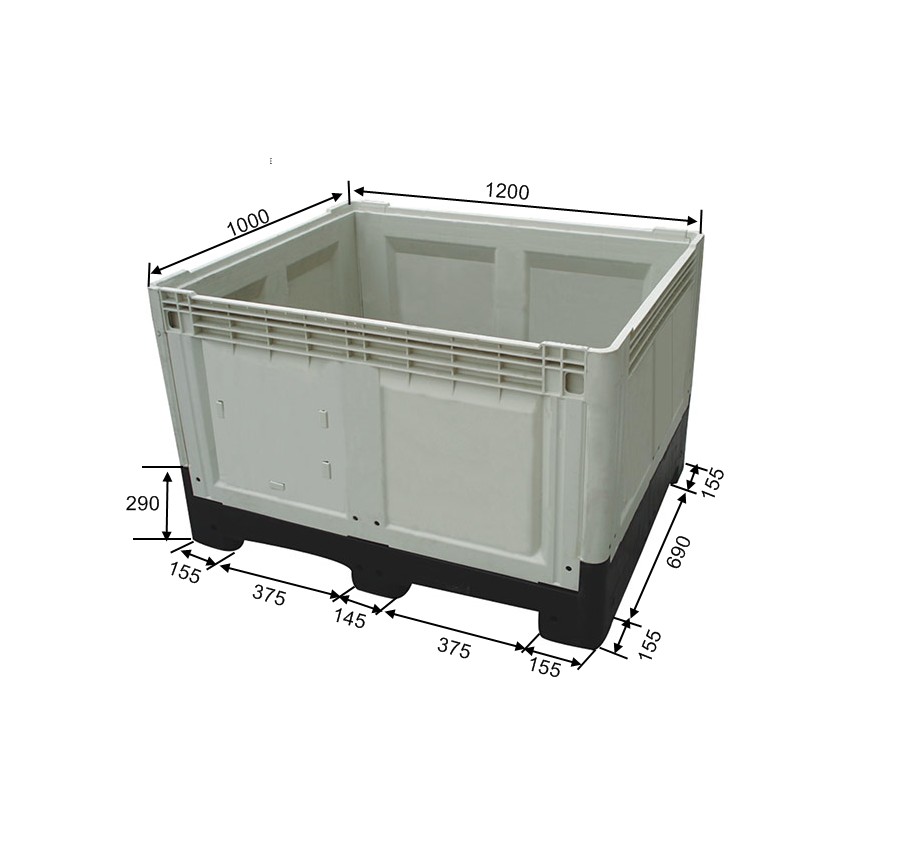 1200*1000*810mmGood Quality foldable stackable storage box container bin Manufacturer