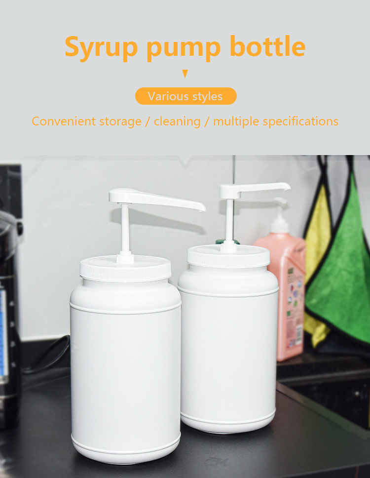 Customized Empty Narrow Head Syrup Pump Dispenser 3000ml Food Grade Container Matching