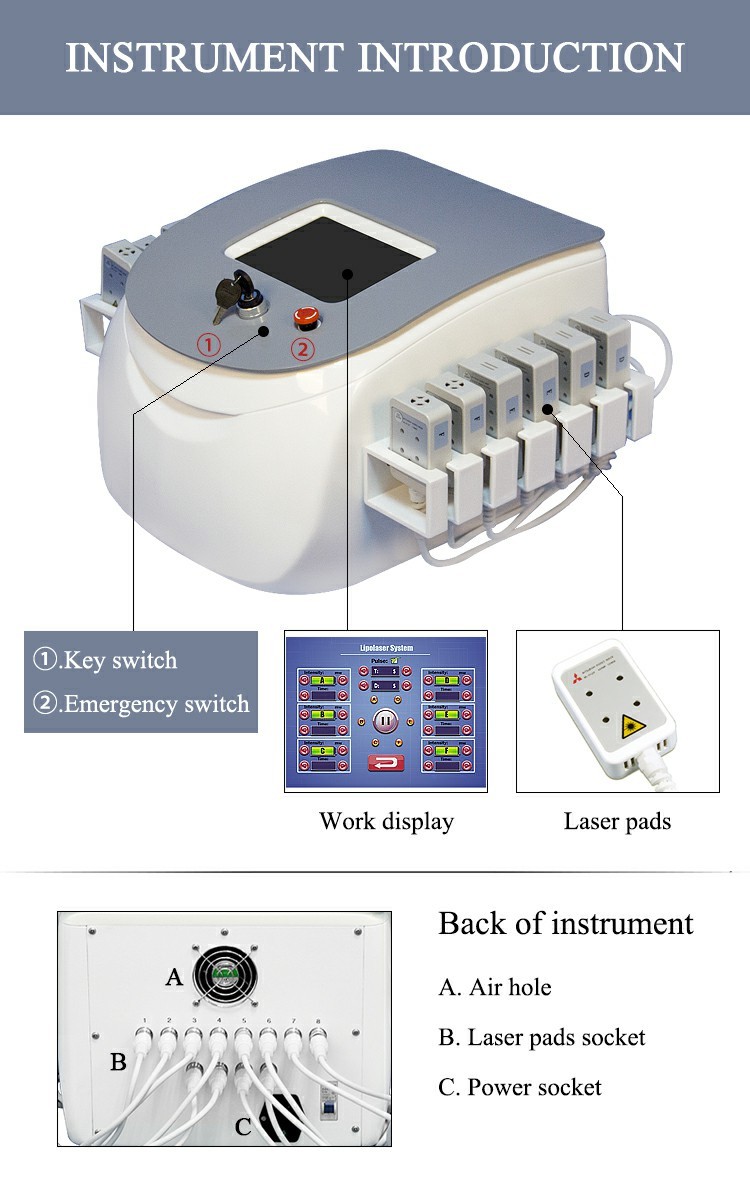 Anti Cellulite Lipo Laser Slimming Machine For Fat Loss No Recovery Period OEM