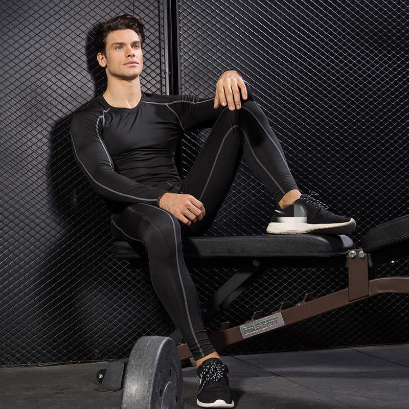Wholesale Cheap Gym Fitness Winter Men Pants Set Long Johns Underwear