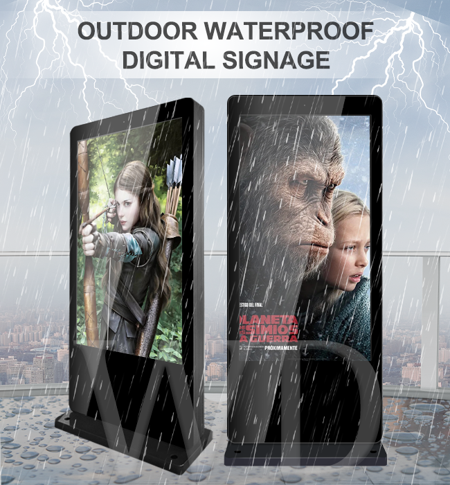 Non Touching AC Temp Control 100V - 240V Vertical Outdoor LCD Digital Signage