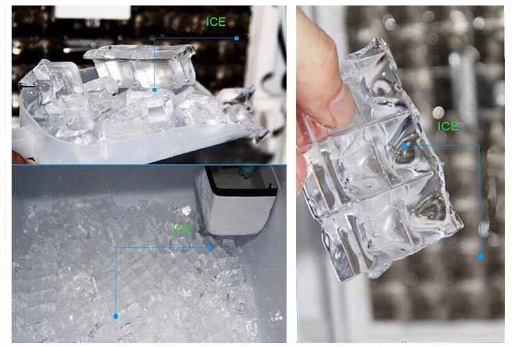 Daily Production 150kg Split Type Ice Cube Machine Air Cooling 1.6m Height
