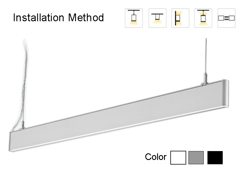 Commercial Linear Wall Light Fixtures , AC85-265V Linear Suspended Led Lighting