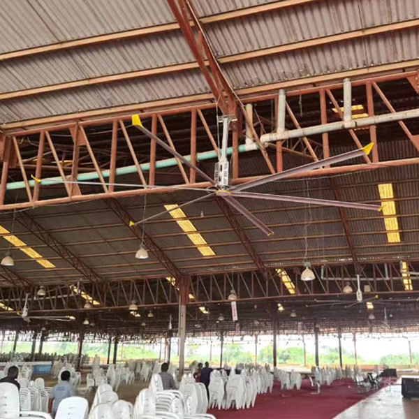 Al-Mg Alloy Blades 2.4m 8FT PMSM HVLS Fans for Air Cooling in Restaurant and Food Court