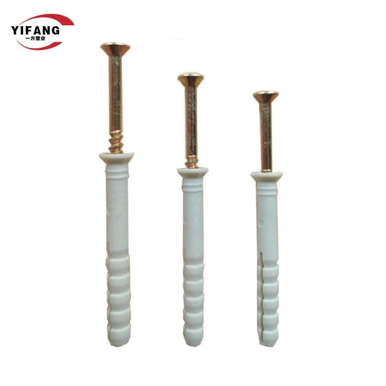 White Plastic Expansion Anchor Drywall Screw Fasteners ISO Standard