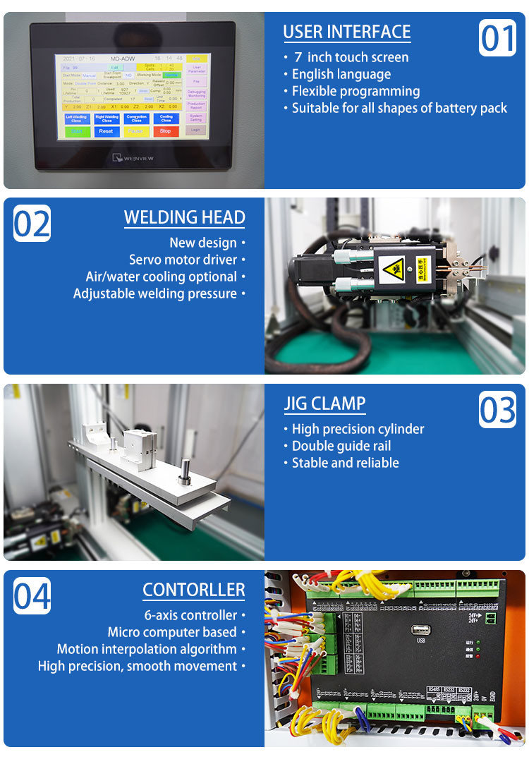 Double Side Spot Welding Machine For Lithium Battery 32650 8000A