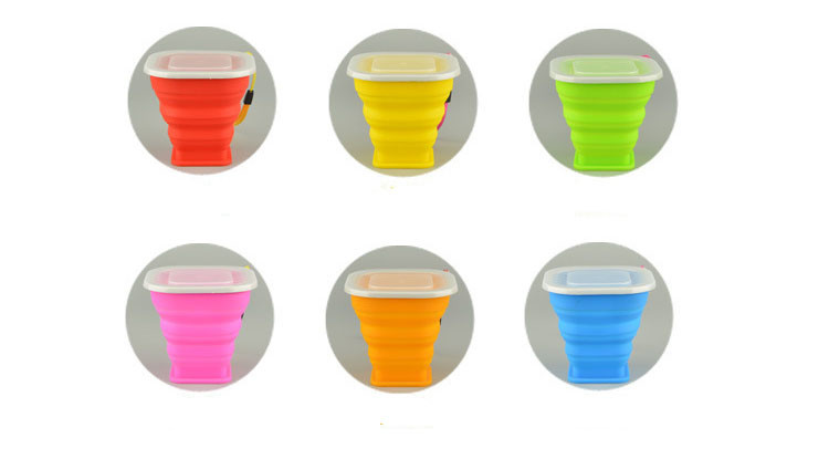 Colorful Silicone Folding Cup Outdoor Portable Cup Logo Customized