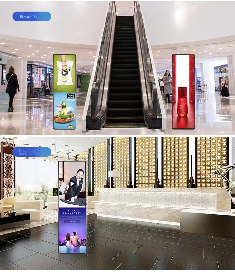 Floor Standing IP40 Mirror LED Screen P2.5 HD Video Advertising Poster Display
