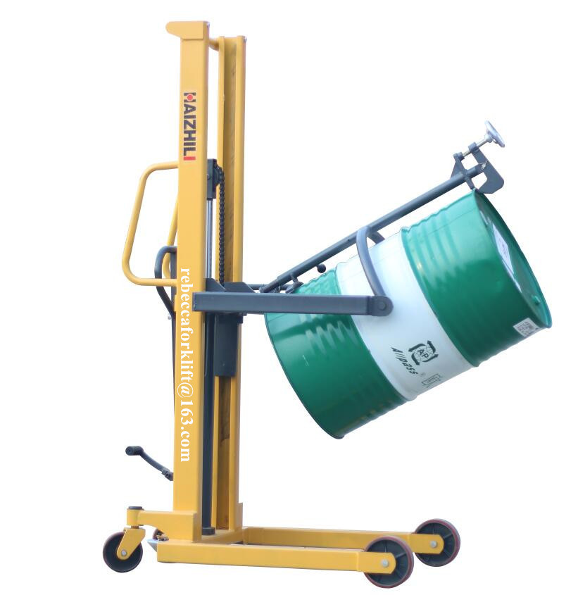 350kg Drum Lifter Trolley Hand Operated Type , Rotatable Hydraulic Drum Stacker