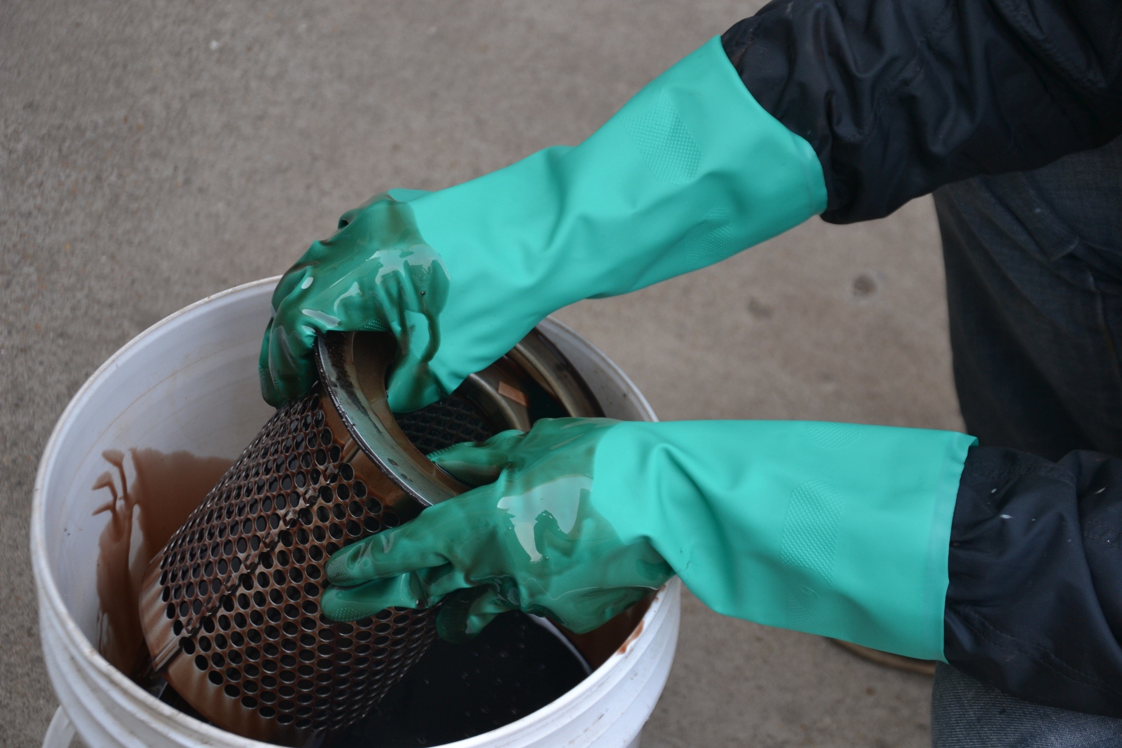 Flocklined Nitrile Rubber Gloves Chemical Resistant Waterproof For Cleaning