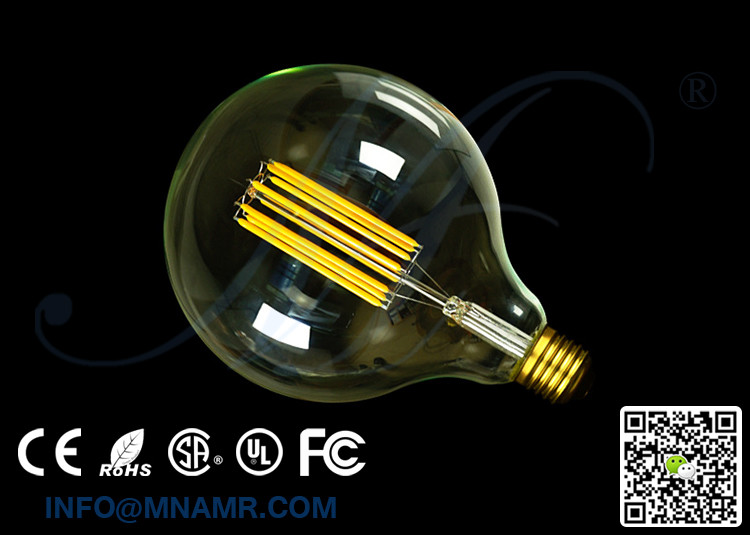 8W 110v-240v 5000k Stark White Led Filament Bulb Replace 50w Equal Incandescent Light Bulbs