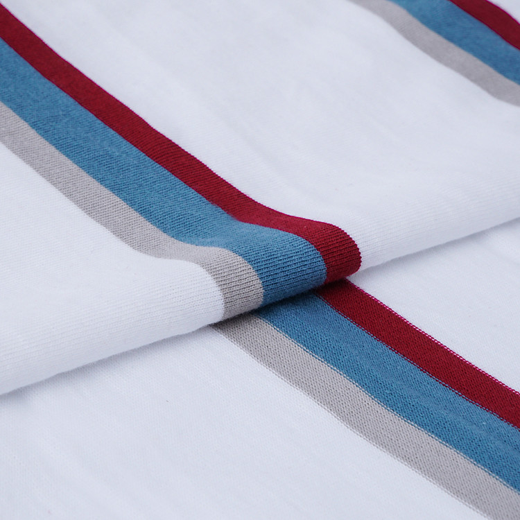 Knitted Striped Cotton Fabric Double Yarn For Long Sleeve Clothes