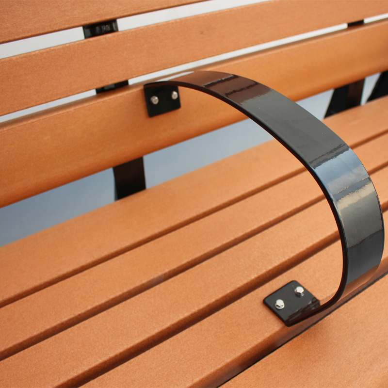 3 Seater Outdoor Recycled Plastic Benches With Cast Aluminum Legs 1800mm Length