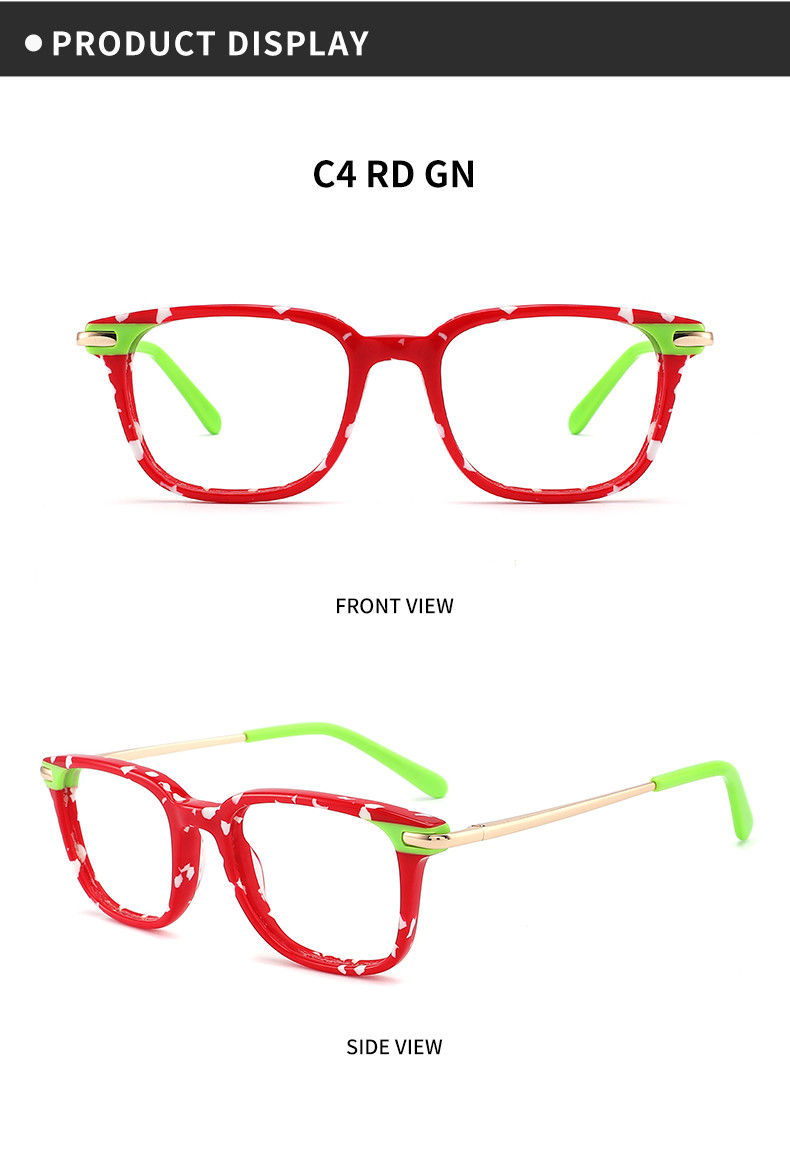 CE certification Children Eye Glasses Lightweight , Square Acetate Glasses Frame