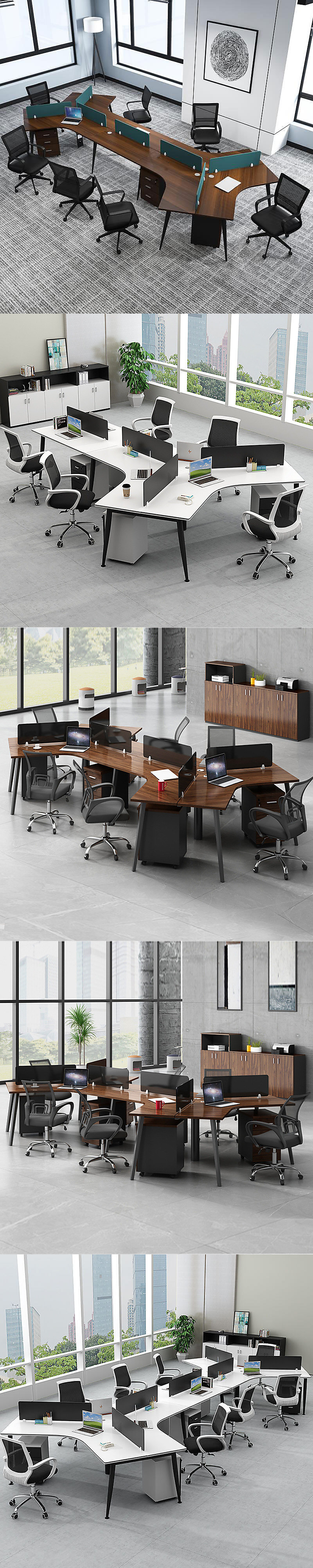 Office Work Station Desk Furniture 6 Person Workstation Table for Cubicles and Offices
