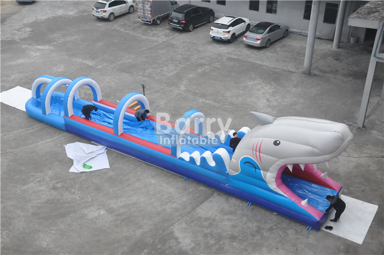0.55mm PVC Tarpaulin Inflatable Water Slides For Kids , Custom Sharp Inflatable