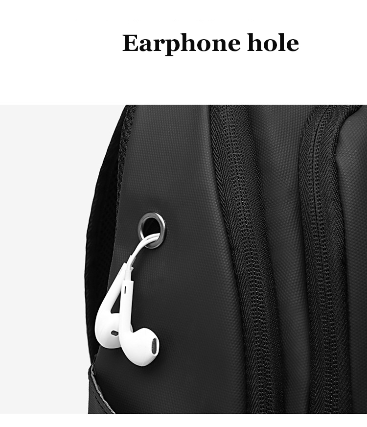 7.9 Inch IPAD USB Charging Shoulder Travel Sling Bag 18*10*30cm