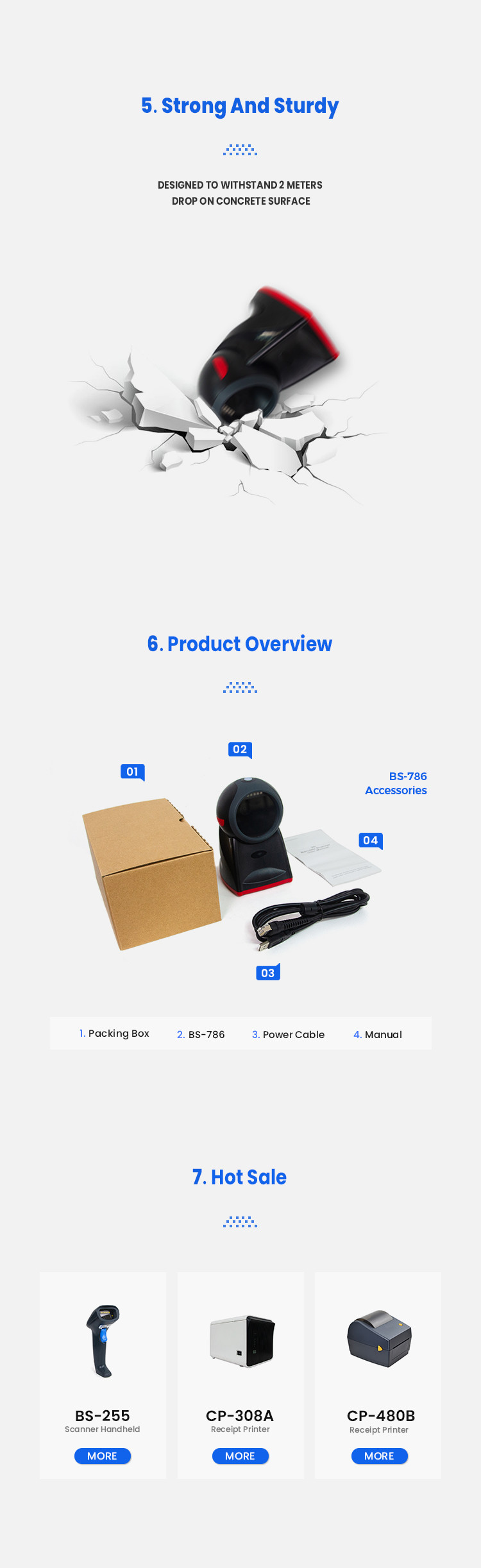 Desktop 300dpi Automatic Barcode Reader / Carav Retail Store Barcode Scanner