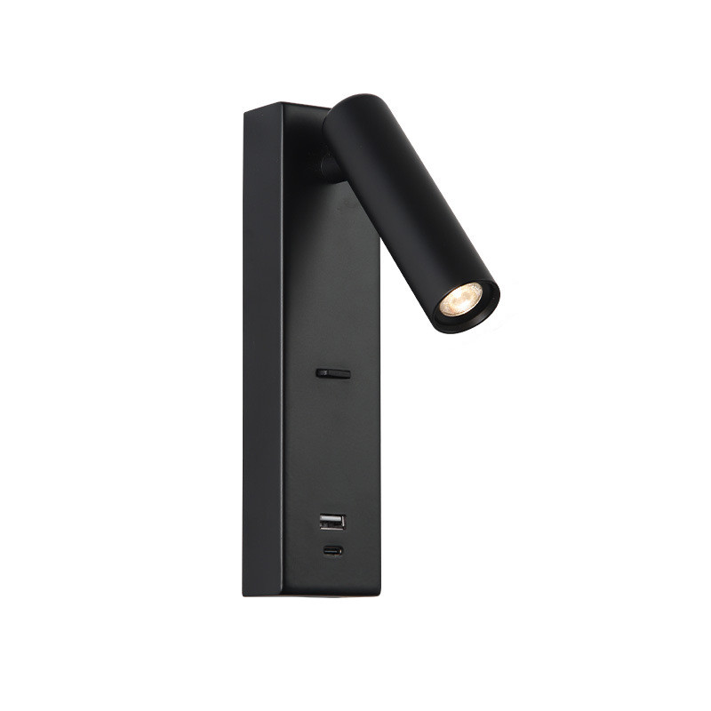 Reading wall lighting bedside led wall lamp double USB-A type-C for villa hotel headboard wall light bracket light