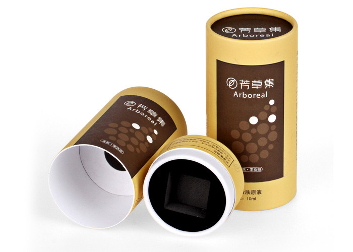 White Print Cardboard Paper Tube Packaging Rolled Edge Round Boxes