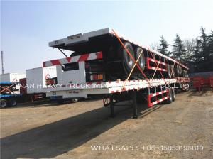 China 20 40 48 60Ft Flatbed Truck Trailers Extendable Container Chassis Semi Trailer 60 ton on sale