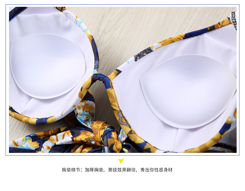 style bikini three-piece swimsuit female blouse sunscreen gather Korean version of the corner hot spring swimsuit