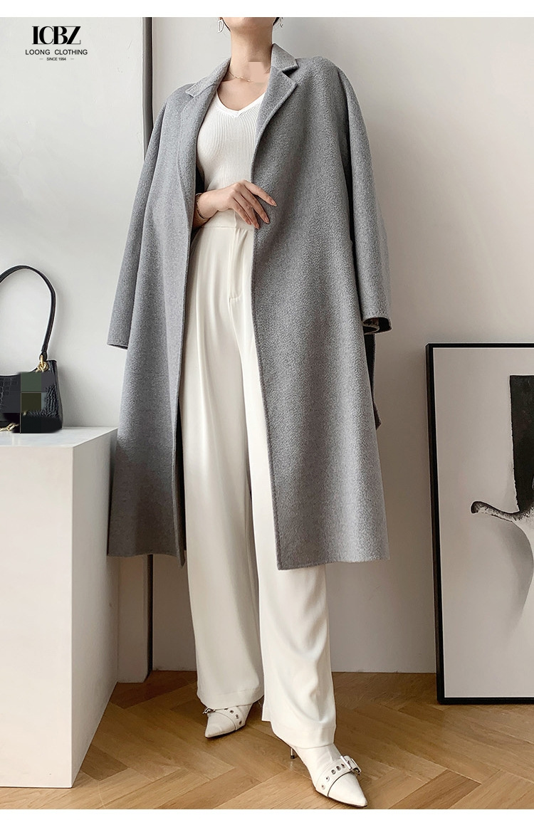 Plus Size Autumn Winter Wool Woolen Long Cardigan Jacket Woman Crop Jacket Ladies Overcoat