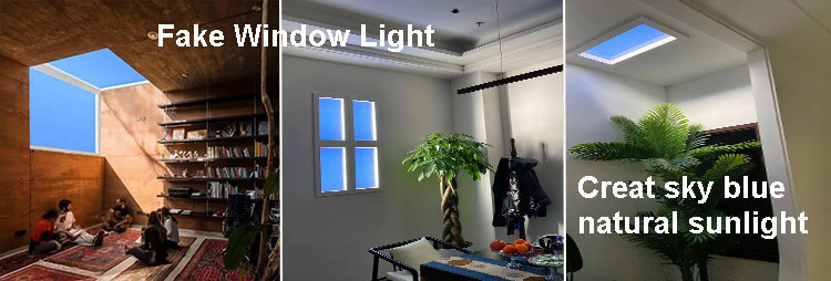 Circadian Rhythm Fake Window Light 300x1200 Voice Control Fake Skylight Window