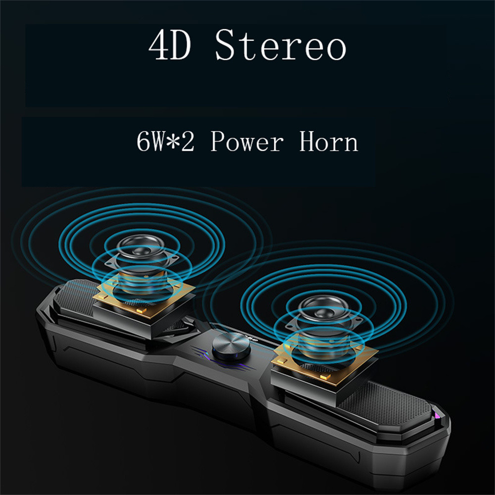 Black 2.0CH TV Bluetooth Soundbar Speaker For Home Entertainment