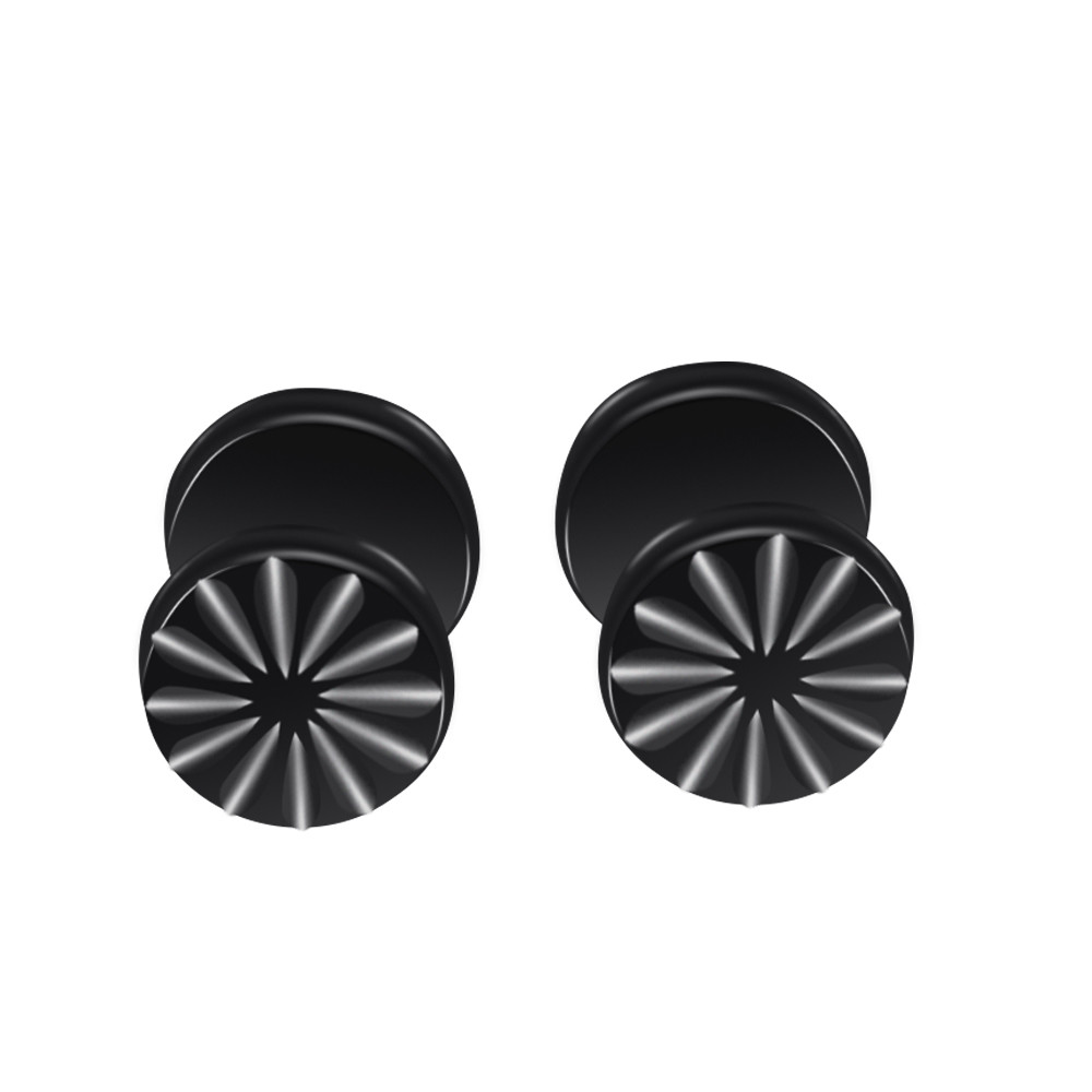 Newest fashion jewelry cool women earrings round black stud earrings